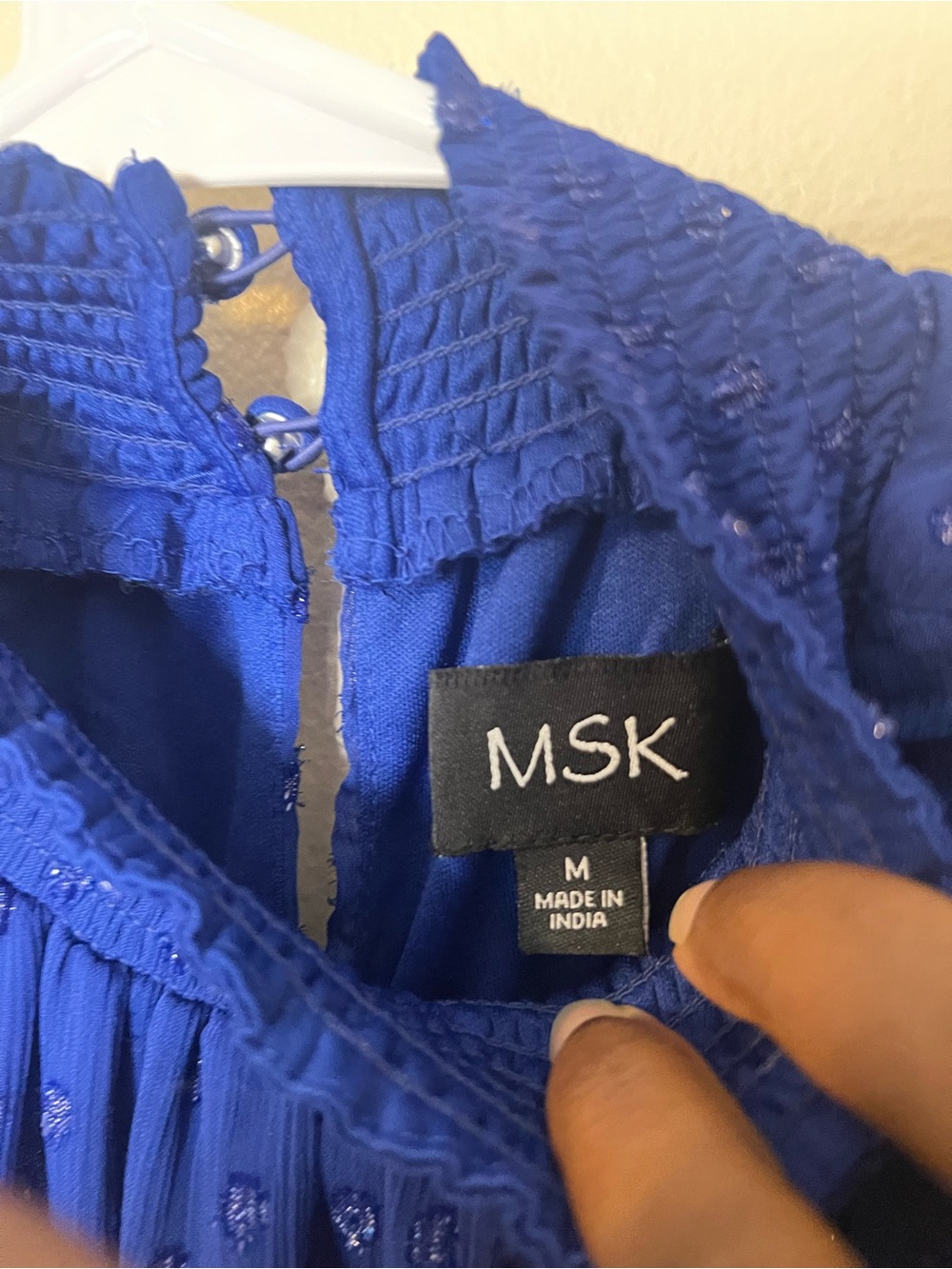 MSK Cobalt Blue Sleeveless Dress With Ruffled Collar And Tiered Ruffled Skirt - Picture 8 of 14